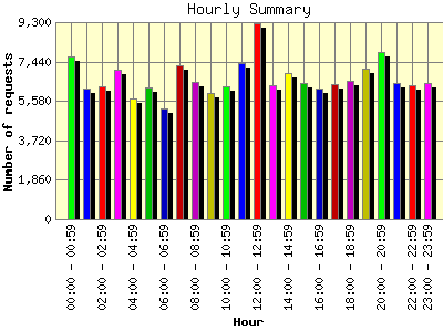 Hourly Summary: Number of requests by Hour.